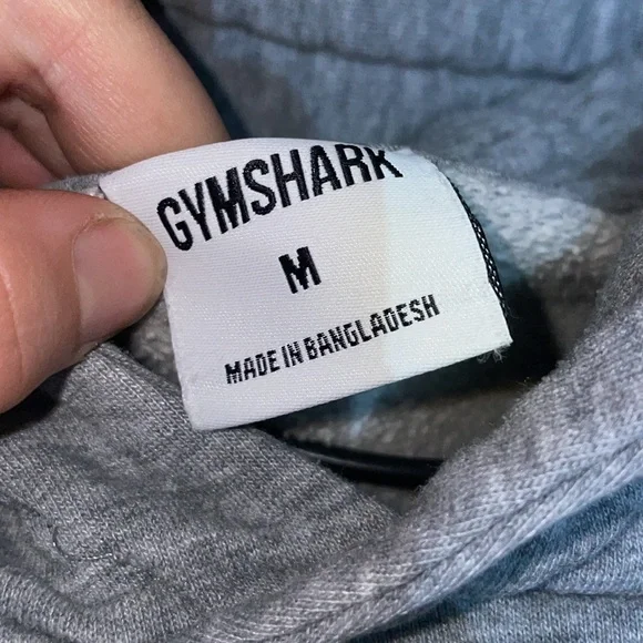 Gym Shark men’s hoodie gym sweatshirt size medium workout hoodie light gray - Picture 5 of 6